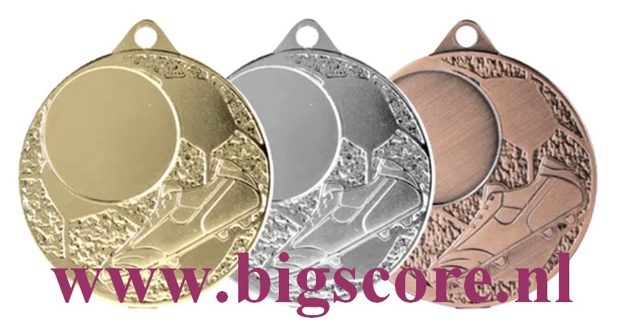 Voetbal Medaille M760 goud-zilver-brons Ø 50 mm compleet